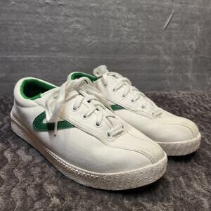 Tretorn Nylite Plus Canvas Shoes Womens Size 6 White Green Tennis Sneakers Retro